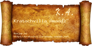 Kratochvilla Amadé névjegykártya
